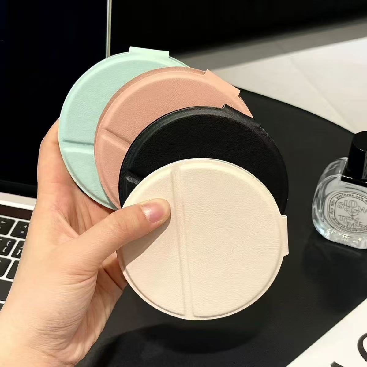 Minimalist Solid Color Round Fold Makeup Mirror MK2PPFN6CT5MR52