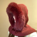 Knit Hooded Scarf Cap - DippedShop Wholesale - #6467