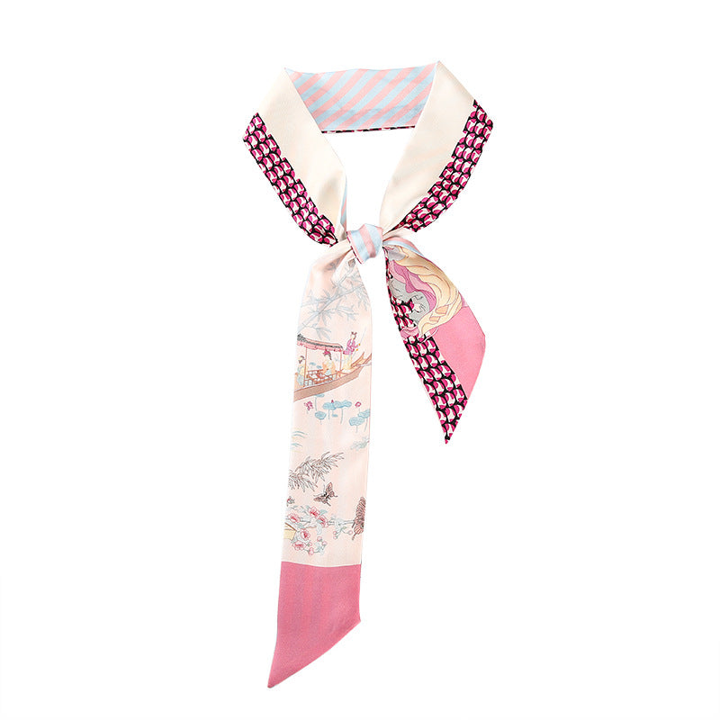 Floral Print Silk Scarf - DippedShop Wholesale - #0739