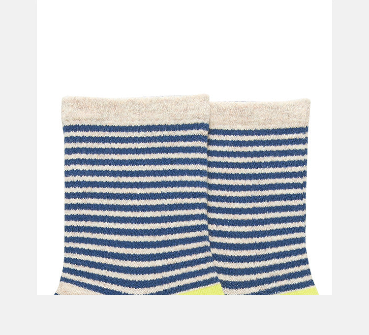Chunky Striped Crew Socks - DippedShop Wholesale - #1523