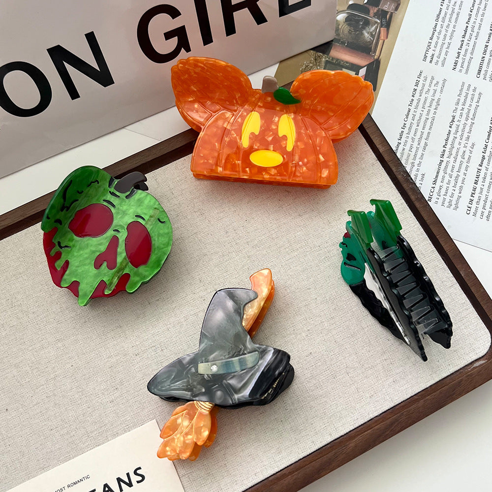 Halloween Funny Cartoon Pumpkin Hair Claw DP25G528