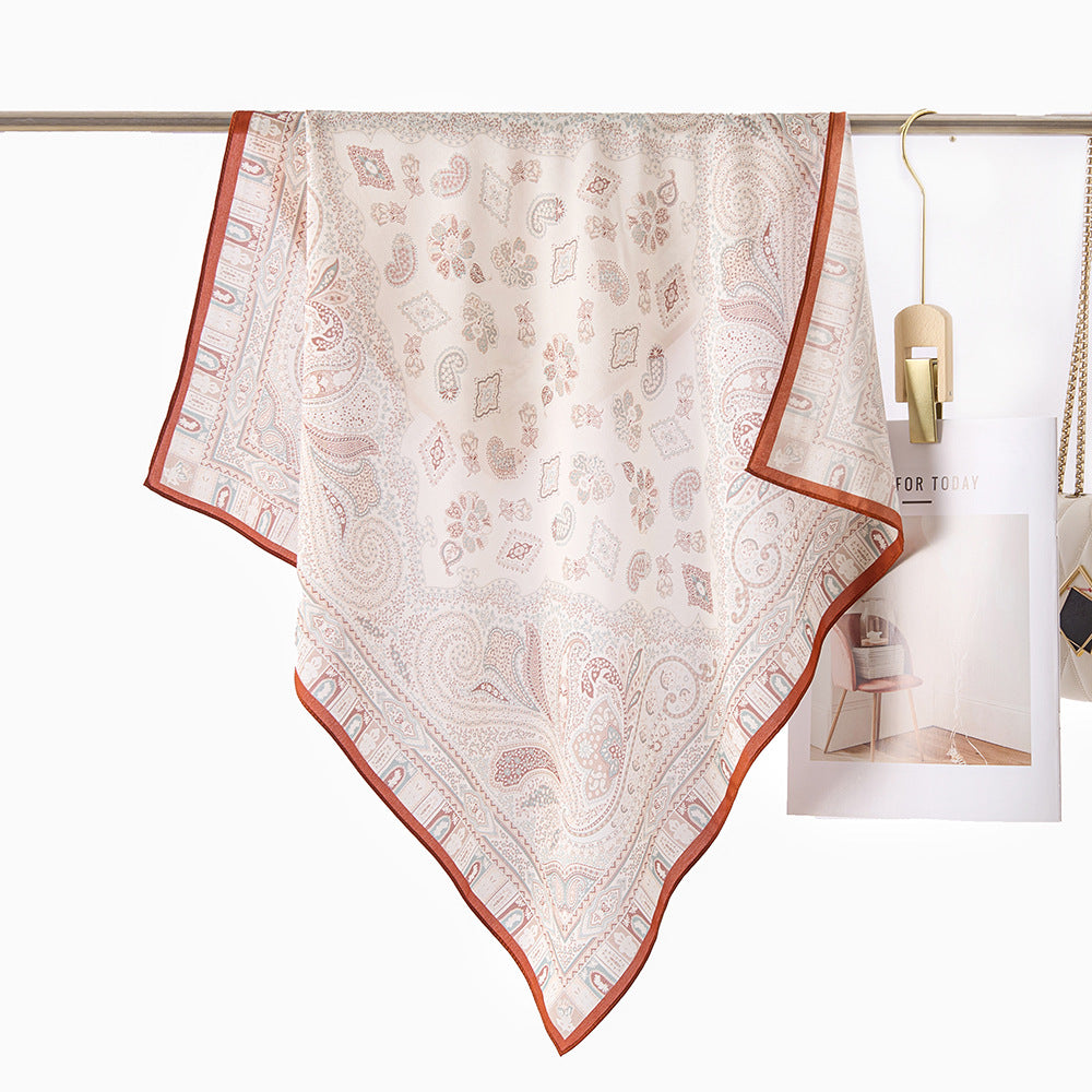 Floral Silk Square Scarf - DippedShop Wholesale - #1155