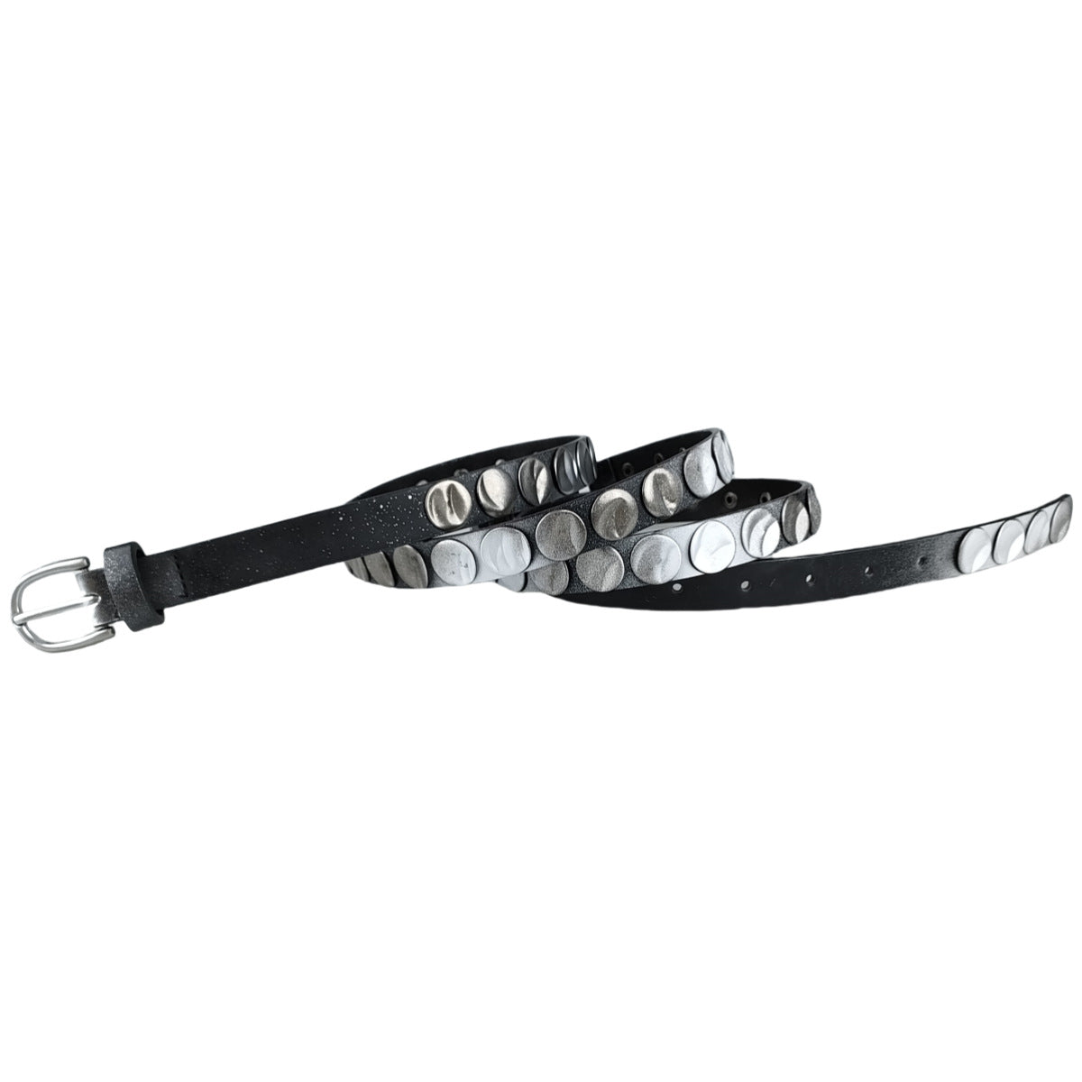 Punk Style Round Disc Leather Waist Belt 6W6JBT137