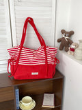 Contrast Striped Tote Bag - DippedShop Wholesale - #6883