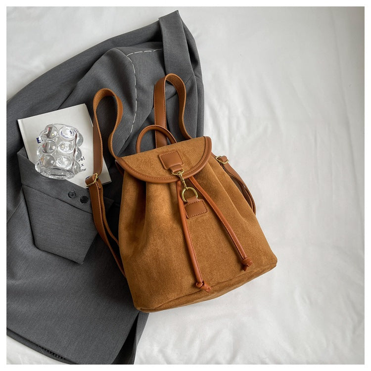 Solid Color Large Capacity Flap Backpack 6S10BBG1436