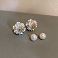 Elegant Rhinestone Flower Ball Stud Earrings 6W6JER761