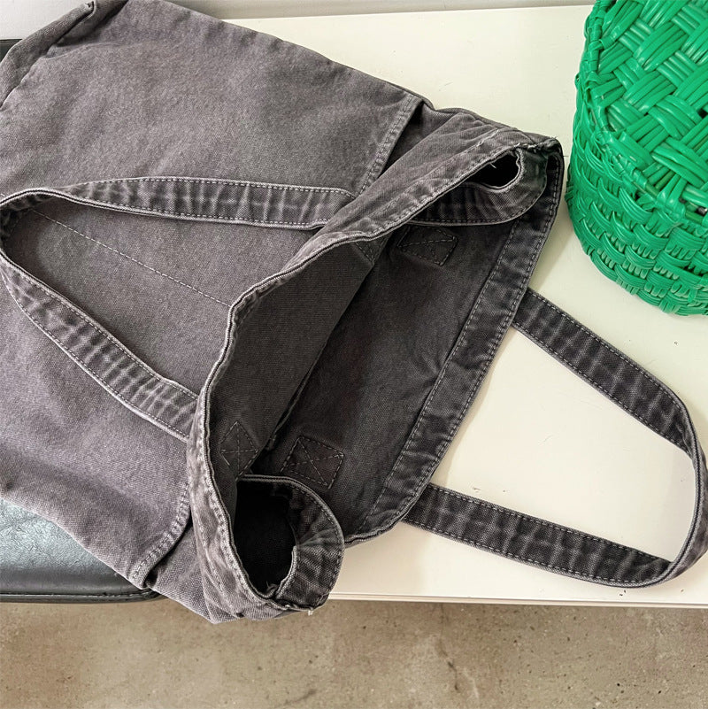 Vintage Washed Distressed Canvas Shoulder Bag 6W10BBG2499