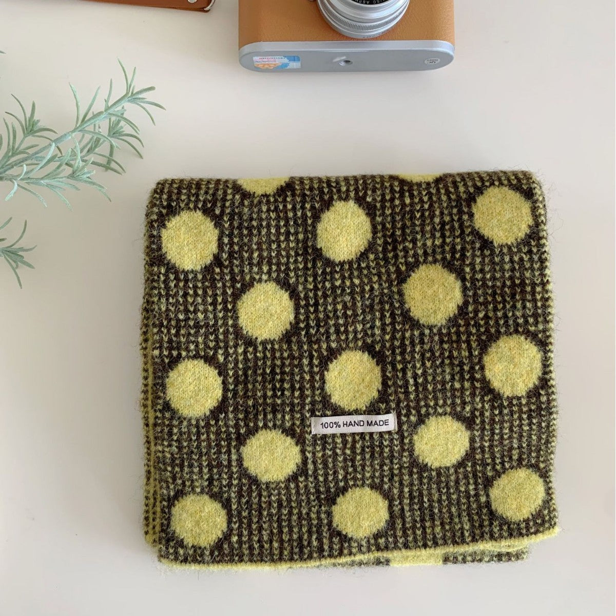 Polka Dot Knit Scarf - DippedShop Wholesale - #3843