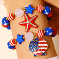 Retro USA Flag Shell Pendant Hook Earring 8ZA6JER199L