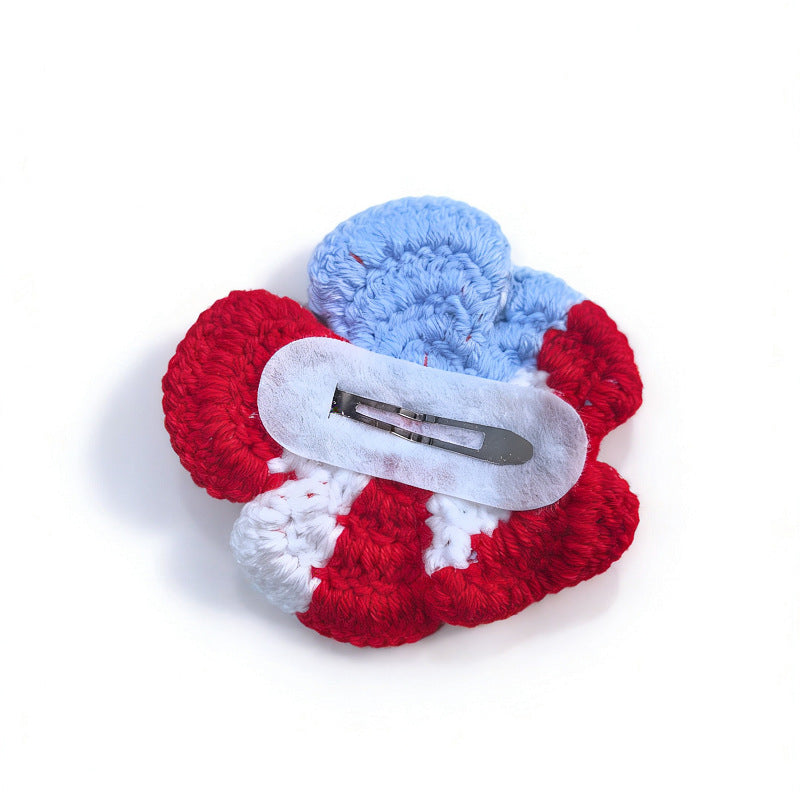 Sweet Handmade Crochet Flower Hair Clip 8AS6HCP394L