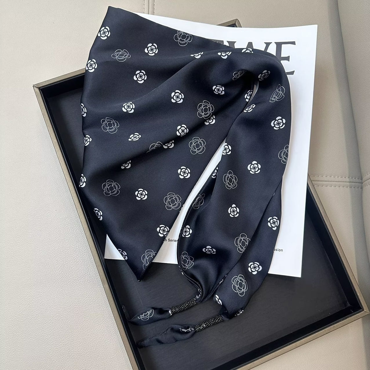Cashew Print Silk Scarf - DippedShop Wholesale - #9219