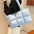 Simple Solid Color Soft Puffer Tote Bag 6W10BBG1801