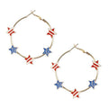 Stylish USA Flag Star Shape Hoop Earrings 8ZA6JER196L