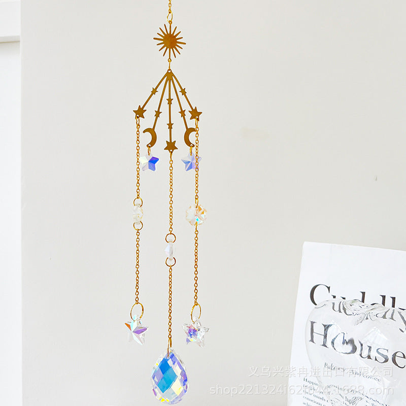 Star Moon Crystal Sun Catcher - DippedShop Wholesale - #9491