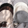 Simple Cute Pom-Pom Earflap Knit Beanie 6W6HAT692
