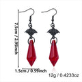 Halloween Red Crystal Bat Dangle Earrings 6W6JER549