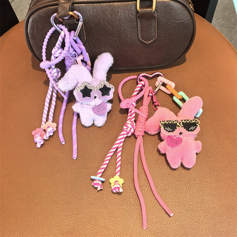 Solid Color Plush Rabbit Pendant Bag Charm 6W10BBC374