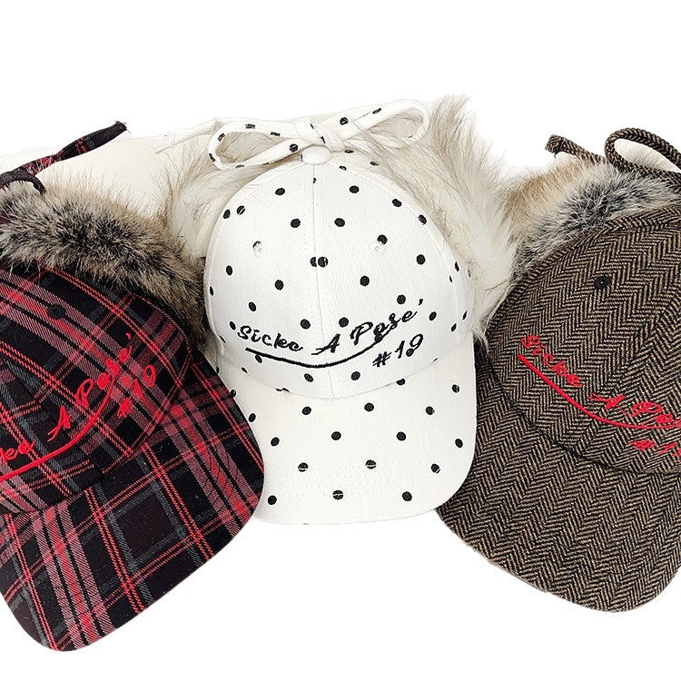 Embroidered Faux Fur Baseball Cap - DippedShop Wholesale - #6691