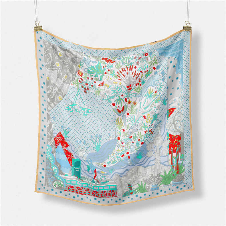 Abstract Silk Square Scarf - DippedShop Wholesale - #7299