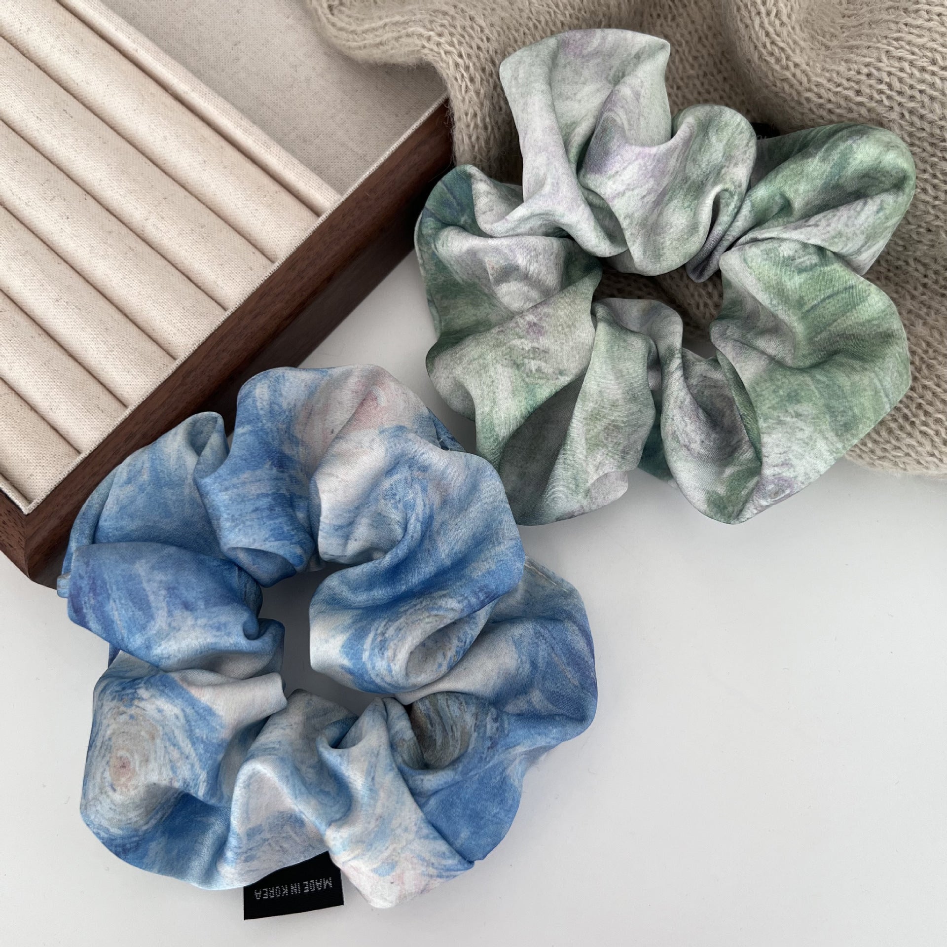 Elegant Gradient Satin Elastic Hair Scrunchies MK2BW6W6HSR88