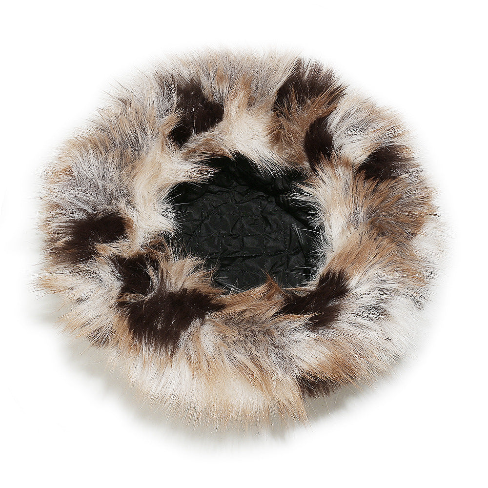 Winter Color Contrast Faux Fur Bucket Hat 6W6HAT811