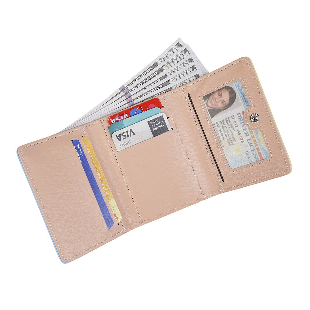 Cute Catroon Print Trifold Portable Card Wallet 6S10BWB90