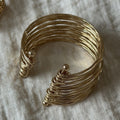 Simple Gold Plated Multi-Layer Open Bracelet 6W6JBR580