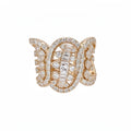 Sparkly Cubic Zircon Geometric Twisted Open Ring 6W6JRG375