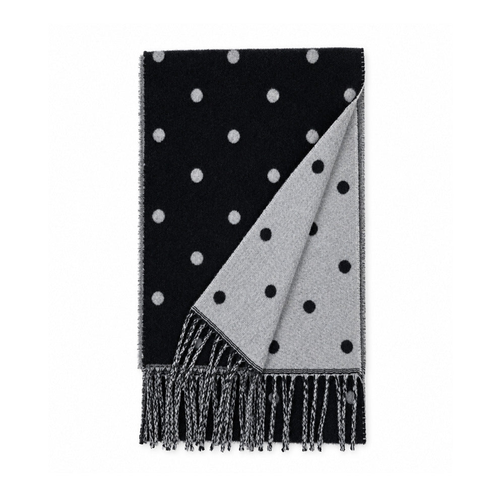 Reversible Polka Dot Fringe Scarf - DippedShop Wholesale - #3075