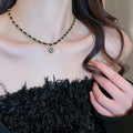 Elegant Camellia Pendant Pearl Chain Choker Necklace 6W6JNC905