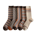 Retro Geometric Jacquard Crew Socks 6W8FSO662