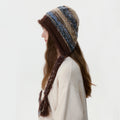 Vintage Windproof Warm Braided Tassel Knit Beanie 6W6HAT521