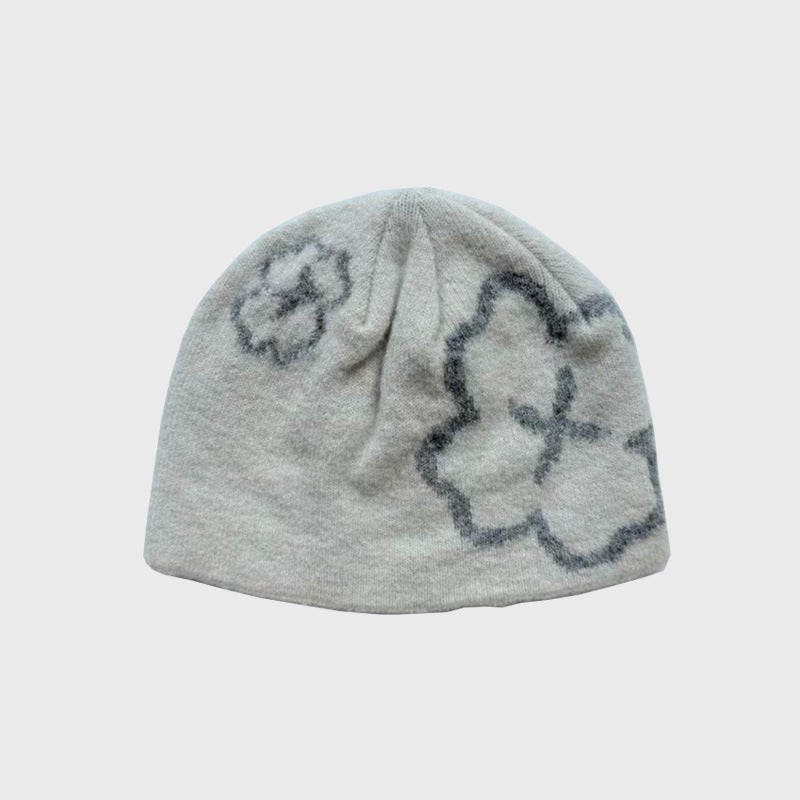 Vintage Floral Jacuqard Wool Blend Beanie Hat 6W6HAT546