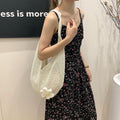 French Floral Large Capacity Knit Shoulder Bag 6W10BBG1762
