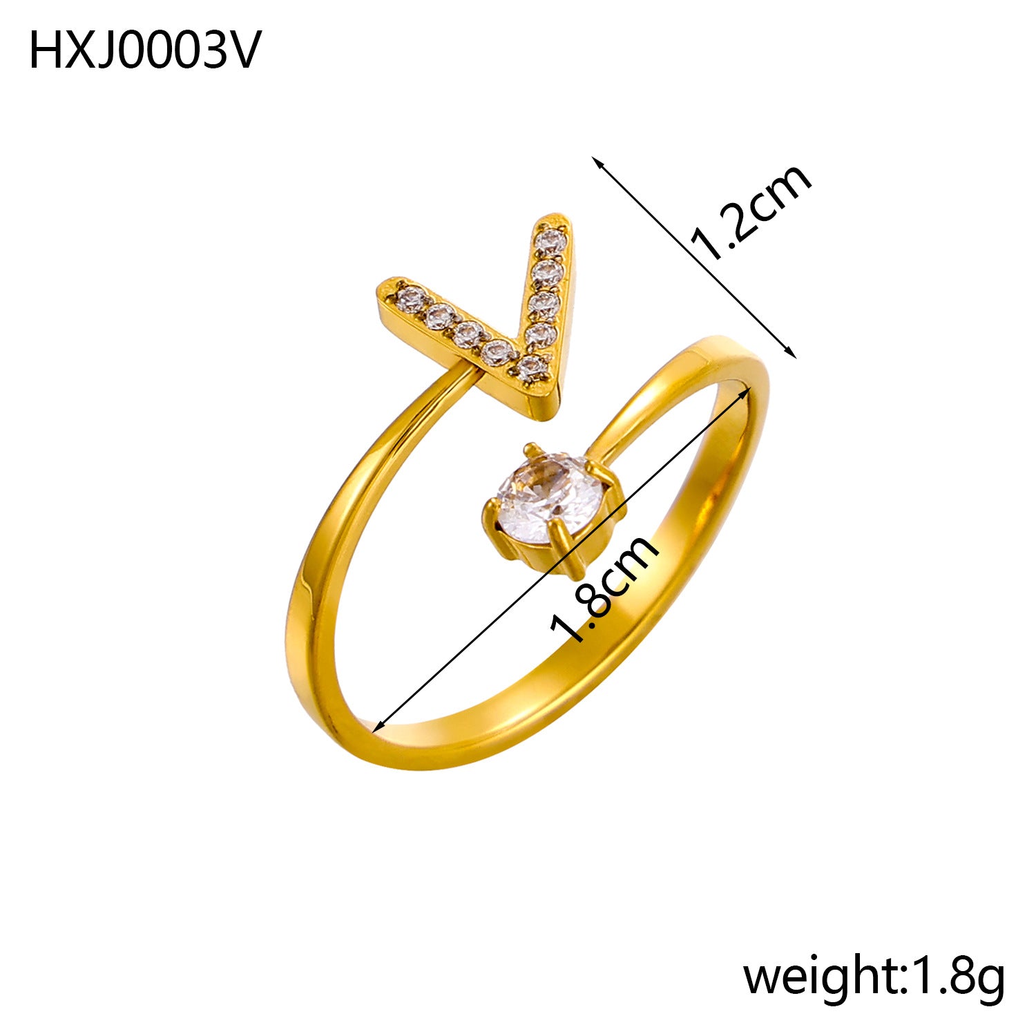 Simple Gold Plated Rhinestone - DippedShop Wholesale - #1539