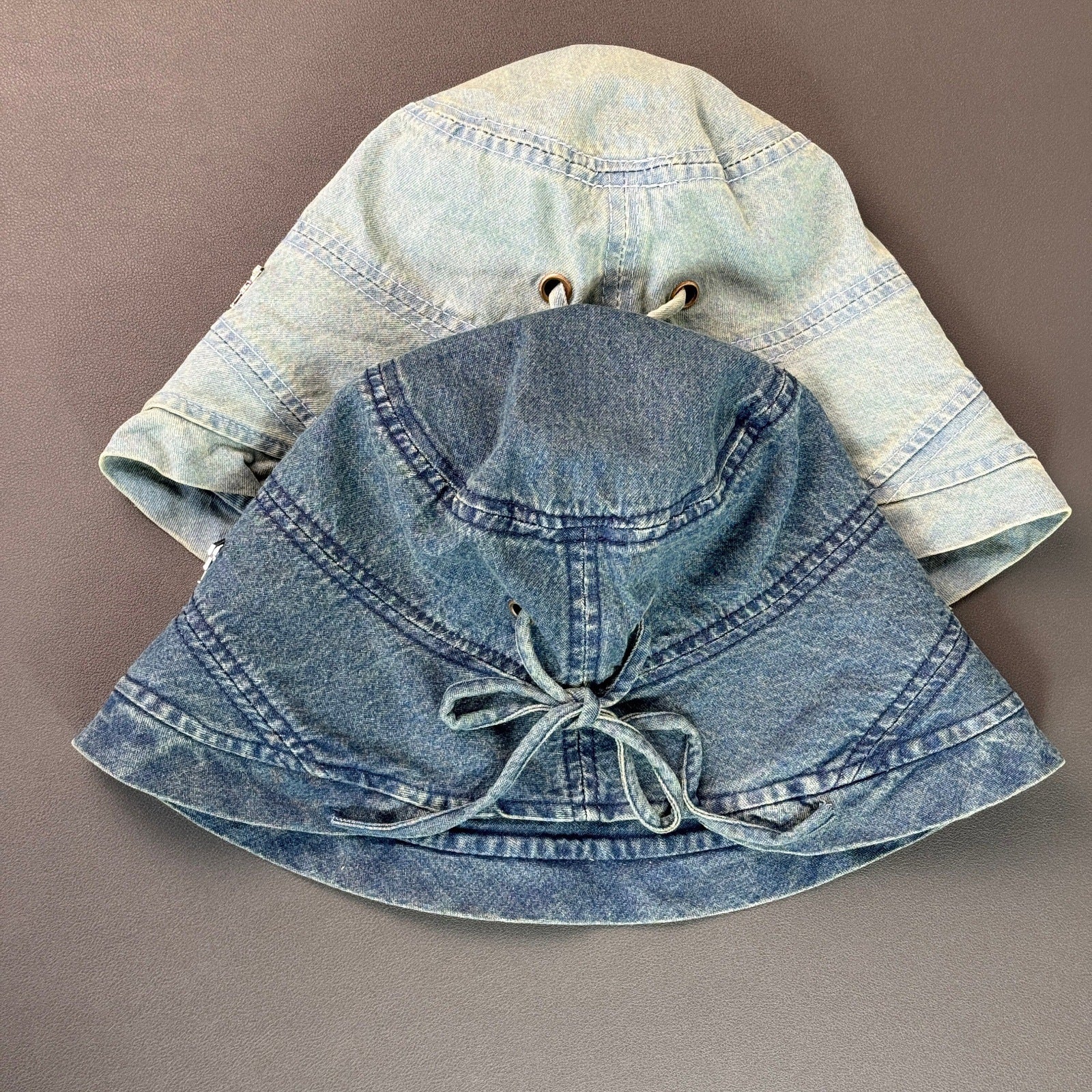 Vintage Wash Faded Denim Bucket Hats MK2COK6W6HAT363