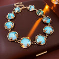 Vintage Gold Plated Geometry Resin Necklace 6W6JNC914