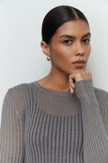 See Through Knit Top - DippedShop Wholesale - #9827