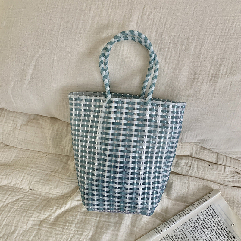 Minimalist Solid Color Hollow Hand Woven Handbag 8CW6BBG523L