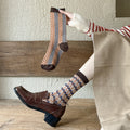 Retro Geometric Jacquard Crew Socks 6W8FSO662