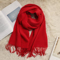 Solid Color Fringe Scarf - DippedShop Wholesale - #1955