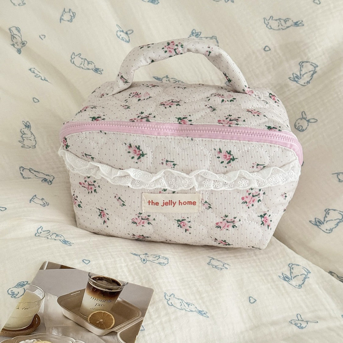 Quilted Floral Makeup Bag - DippedShop Wholesale - #8787