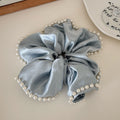 Elegant Pearl Ruffled Satin Hair Scrunchies MK2BW6W6HSR63