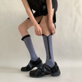 Simple Zipper Striped Calf Socks 6W8FSO763
