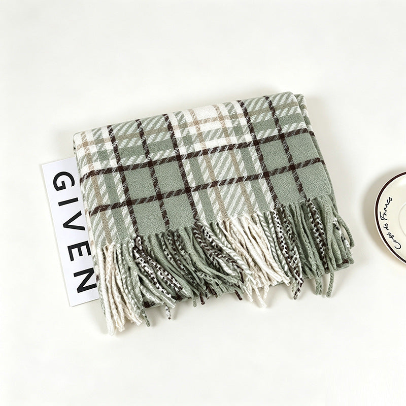 Tartan Plaid Tassel Scarf - DippedShop Wholesale - #4355