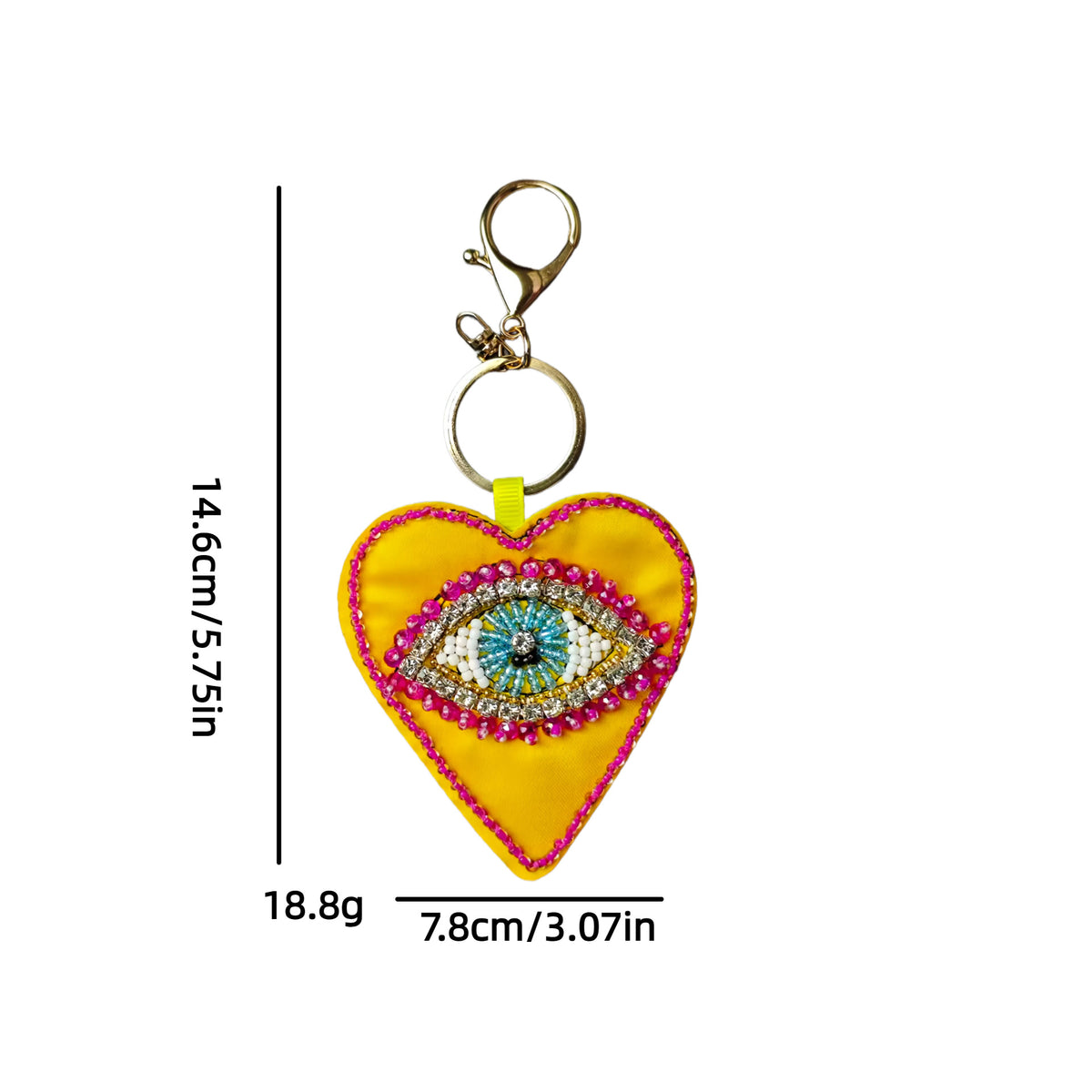 Stylish Handmade Beaded Heart Pendant Keychain 6W10BBC818