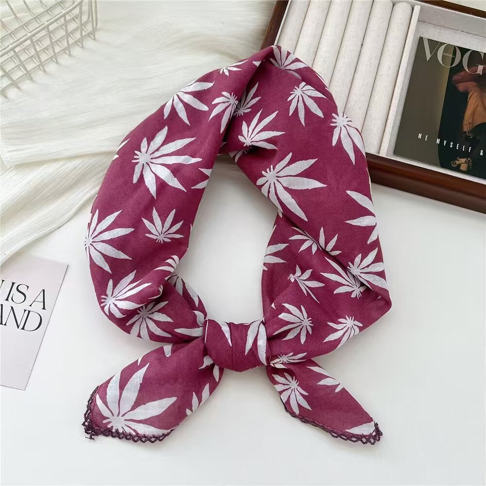 Flower Print Square Scarf - DippedShop Wholesale - #9731