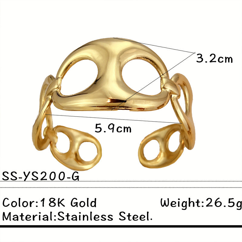 Chunky Irregular Gold Plated O - DippedShop Wholesale - #8019