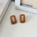 Stylish Hollow Out Rectangle Acrylic Drop Earrings 6W6JER615