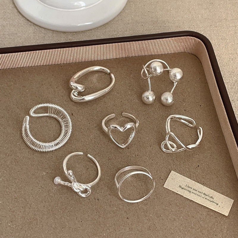 Love Heart Hollow Open Ring - DippedShop Wholesale - #5907